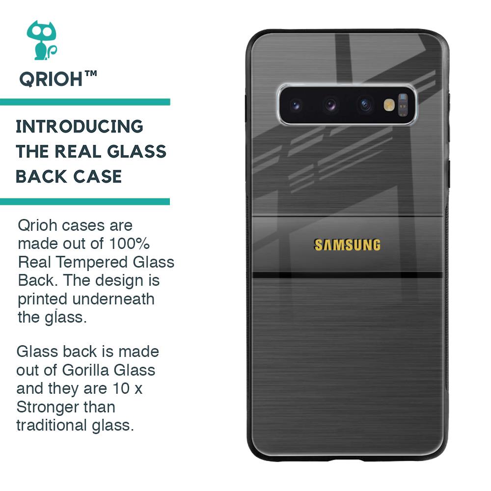 Grey Metallic Glass Case For Samsung Galaxy S10