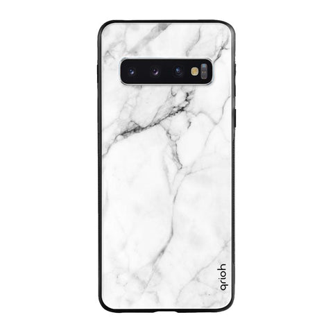 Modern White Marble Samsung Galaxy S10 Plus Glass Cases & Covers Online