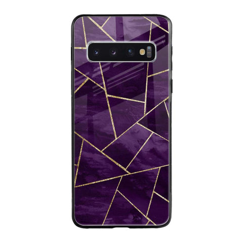 Geometric Purple Samsung Galaxy S10 Plus Glass Cases & Covers Online
