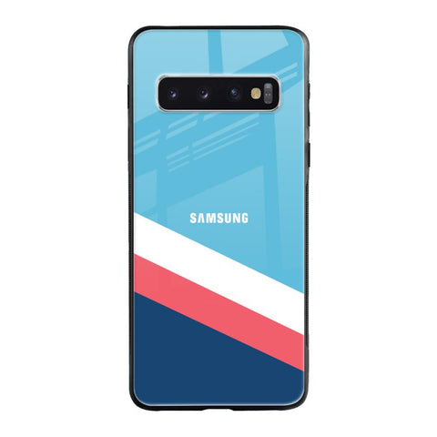 Pink & White Stripes Samsung Galaxy S10 Plus Glass Back Cover Online