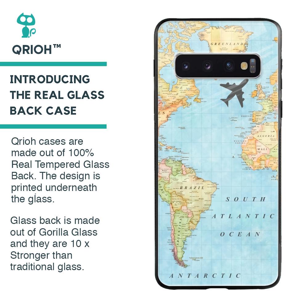 Travel Map Glass Case for Samsung Galaxy S10 Plus