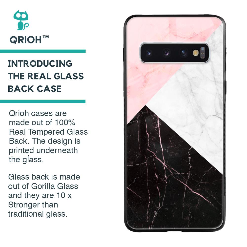 Marble Collage Art Glass Case For Samsung Galaxy S10 Plus