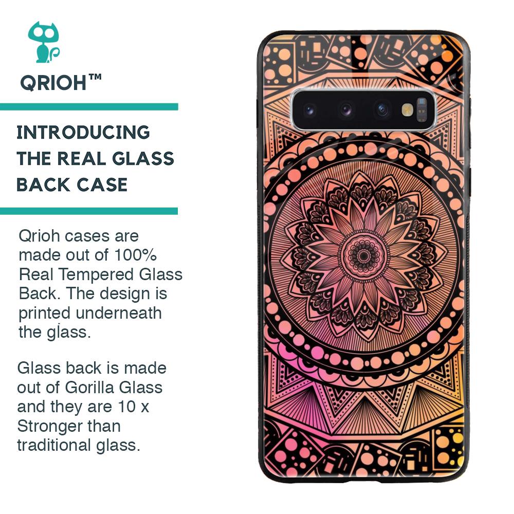 Floral Mandala Glass Case for Samsung Galaxy S10 Plus