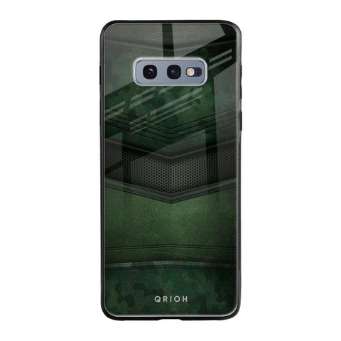 Green Leather Samsung Galaxy S10E Glass Back Cover Online