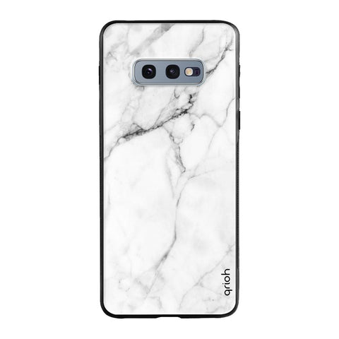 Modern White Marble Samsung Galaxy S10e Glass Cases & Covers Online