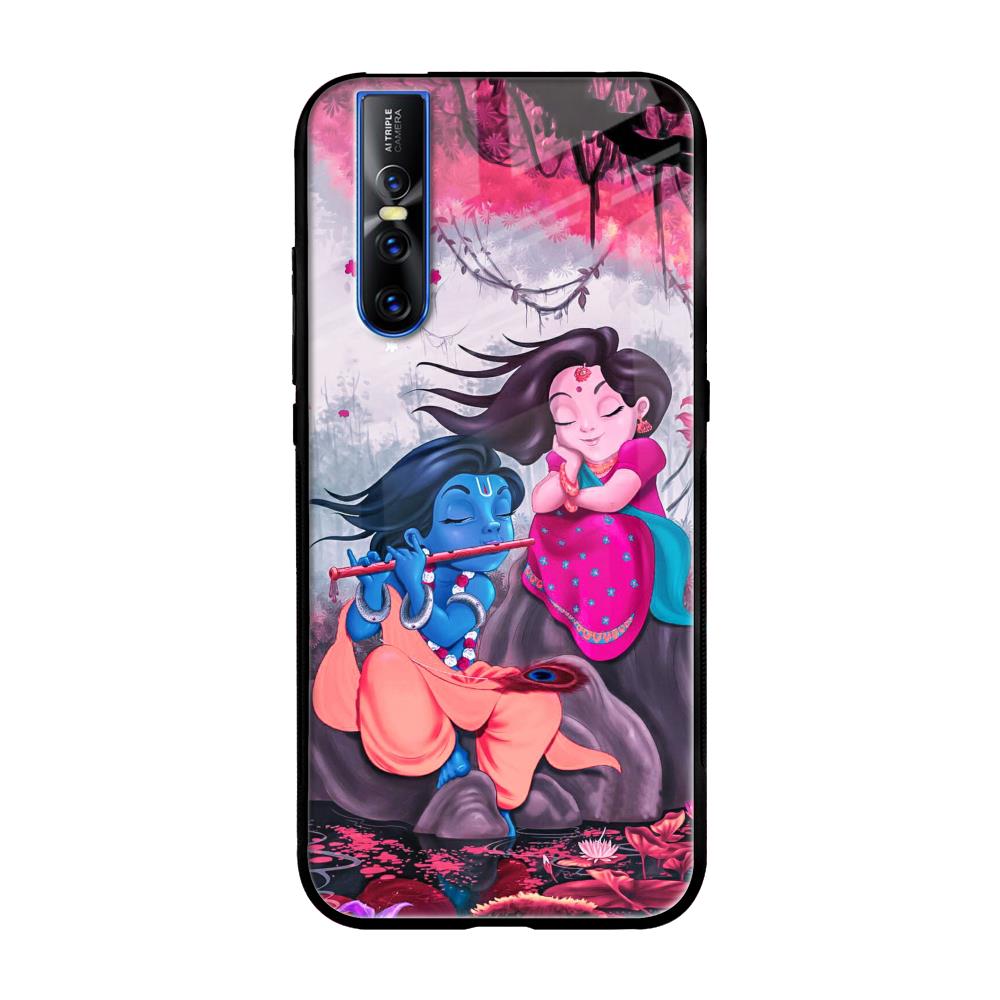 Radha Krishna Art Vivo V15 Pro Glass Back Cover Online