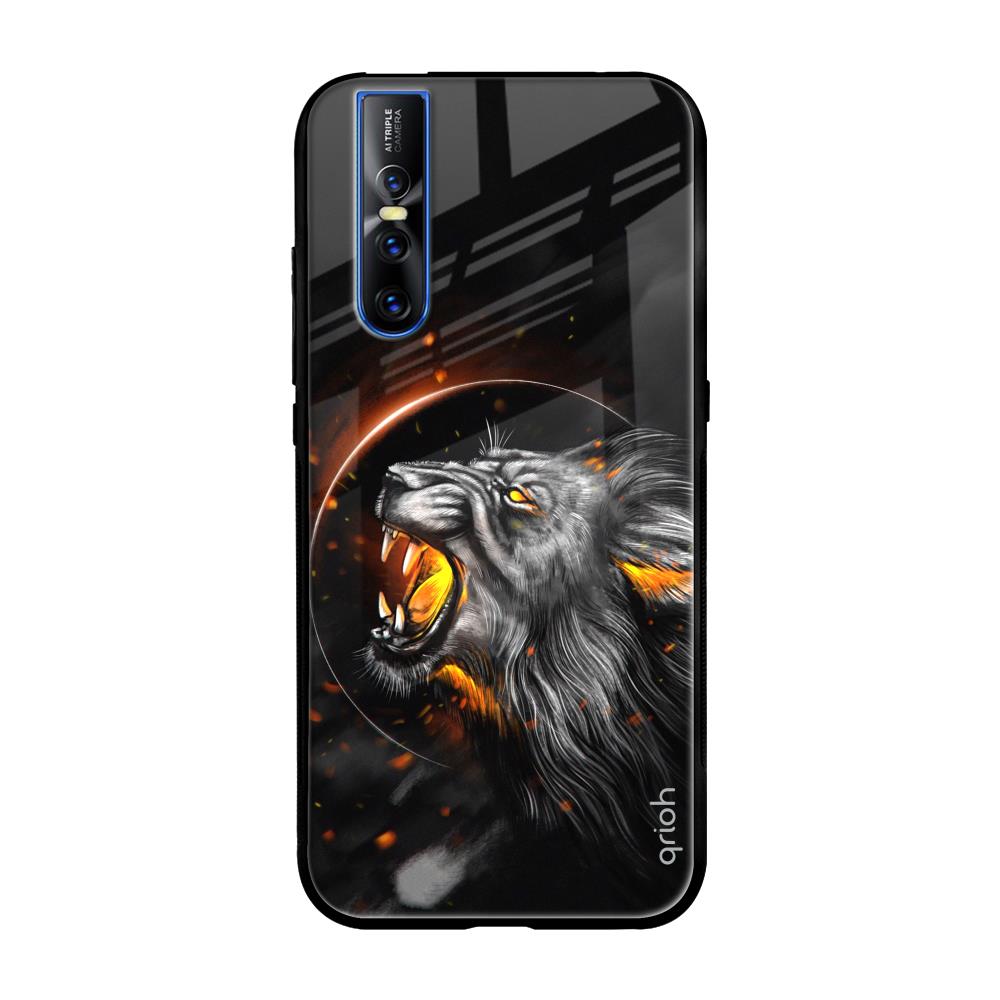 Aggressive Lion Vivo V15 Pro Glass Back Cover Online