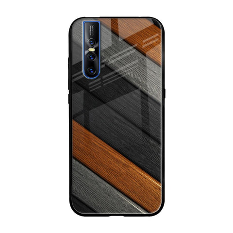 Tri Color Wood Vivo V15 Pro Glass Back Cover Online