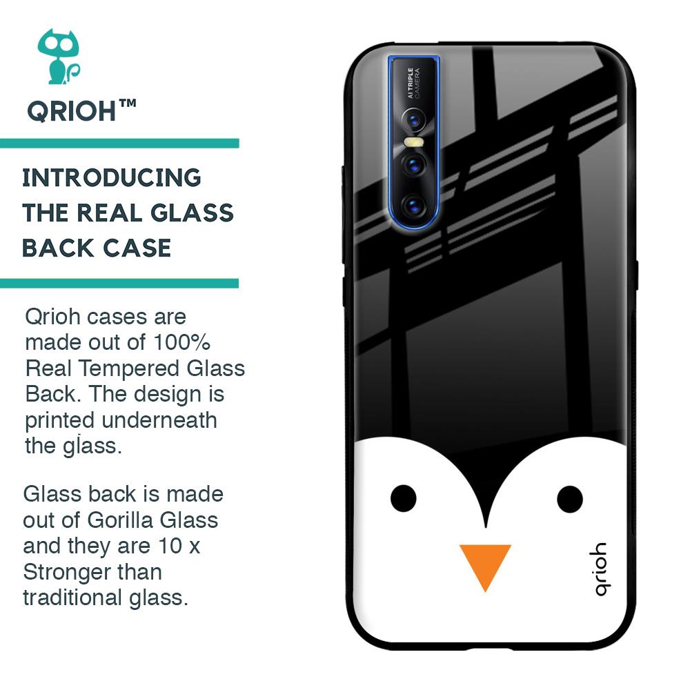 Cute Penguin Glass Case for Vivo V15 Pro