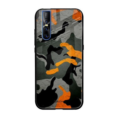 Camouflage Orange Vivo V15 Pro Glass Cases & Covers Online