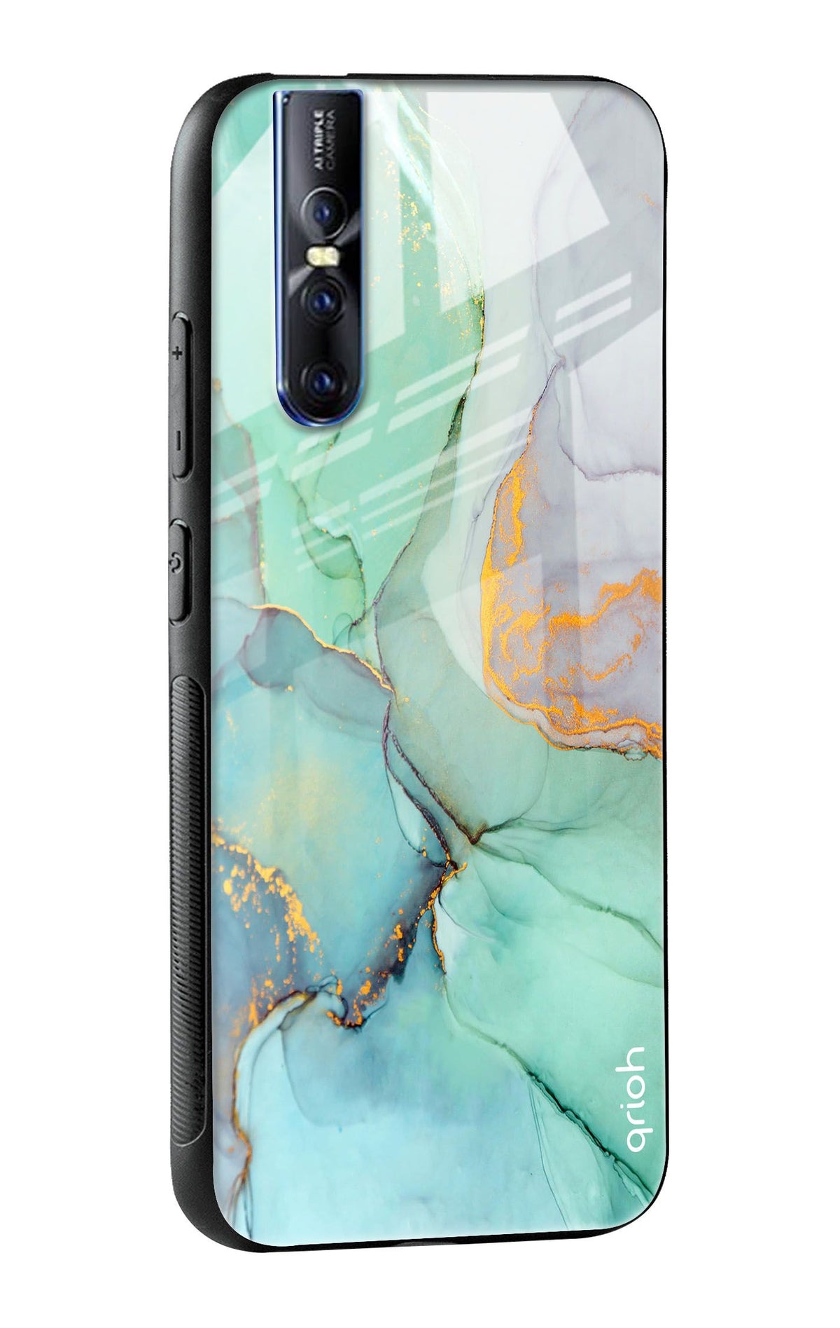 Green Marble Glass case for Vivo V15 Pro