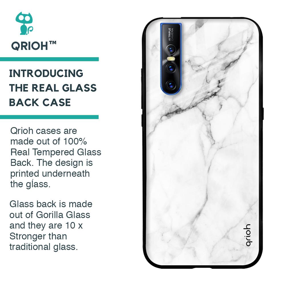 Modern White Marble Glass case for Vivo V15 Pro