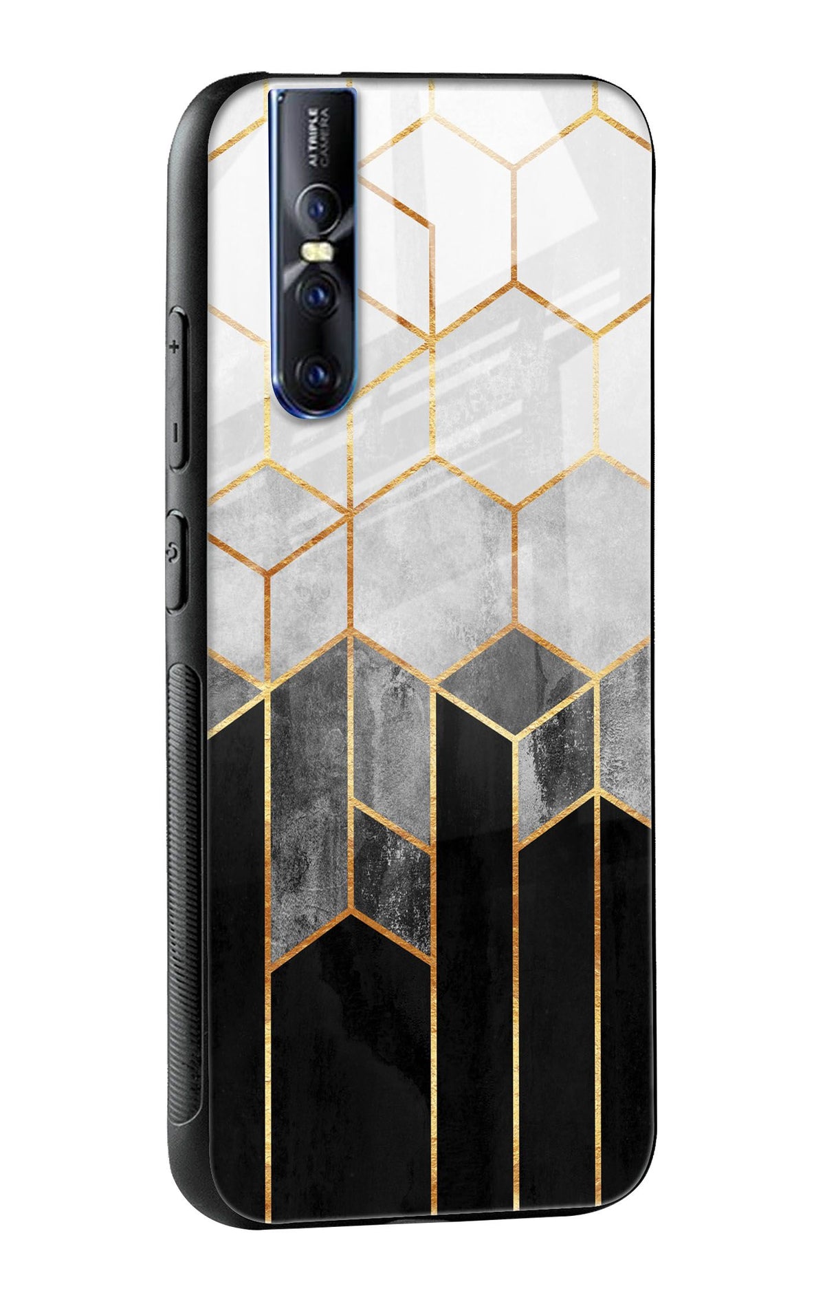Tricolor Pattern Glass Case for Vivo V15 Pro