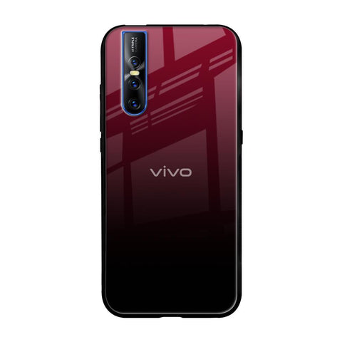 Wine Red Vivo V15 Pro Glass Back Cover Online