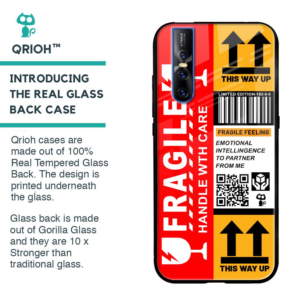 Handle With Care Glass Case for Vivo V15 Pro