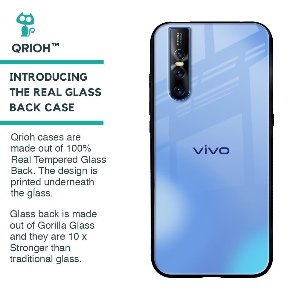 Vibrant Blue Texture Glass Case for Vivo V15 Pro
