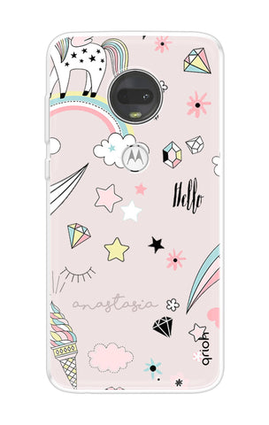 Unicorn Doodle Motorola Moto G7 Back Cover