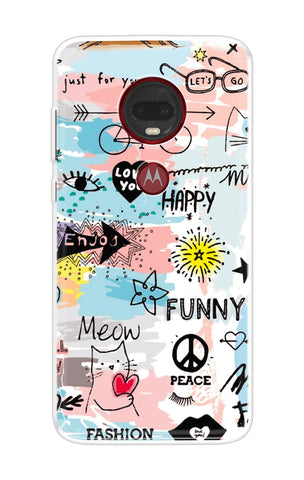 Happy Doodle Motorola Moto G7 Plus Back Cover