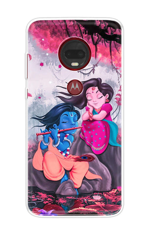 Radha Krishna Art Motorola Moto G7 Plus Back Cover