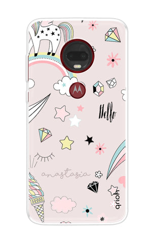 Unicorn Doodle Motorola Moto G7 Plus Back Cover