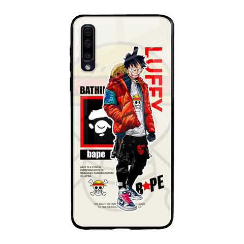 Bape Luffy Samsung Galaxy A50 Glass Back Cover Online