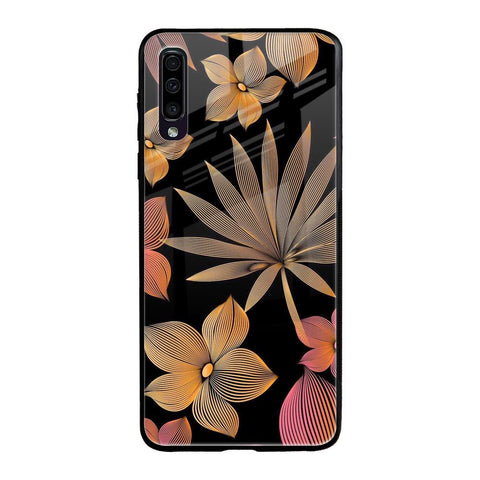 Lines Pattern Flowers Samsung Galaxy A50 Glass Back Cover Online
