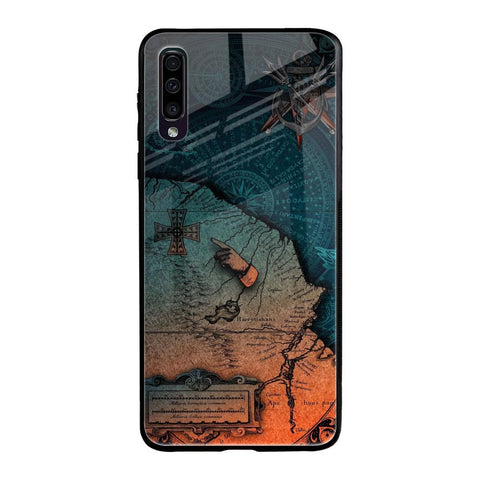 Geographical Map Samsung Galaxy A50 Glass Back Cover Online