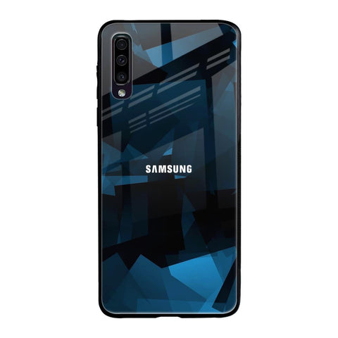 Polygonal Blue Box Samsung Galaxy A50 Glass Back Cover Online