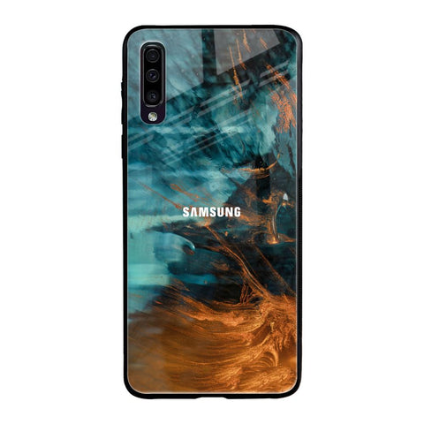 Golden Splash Samsung Galaxy A50 Glass Back Cover Online