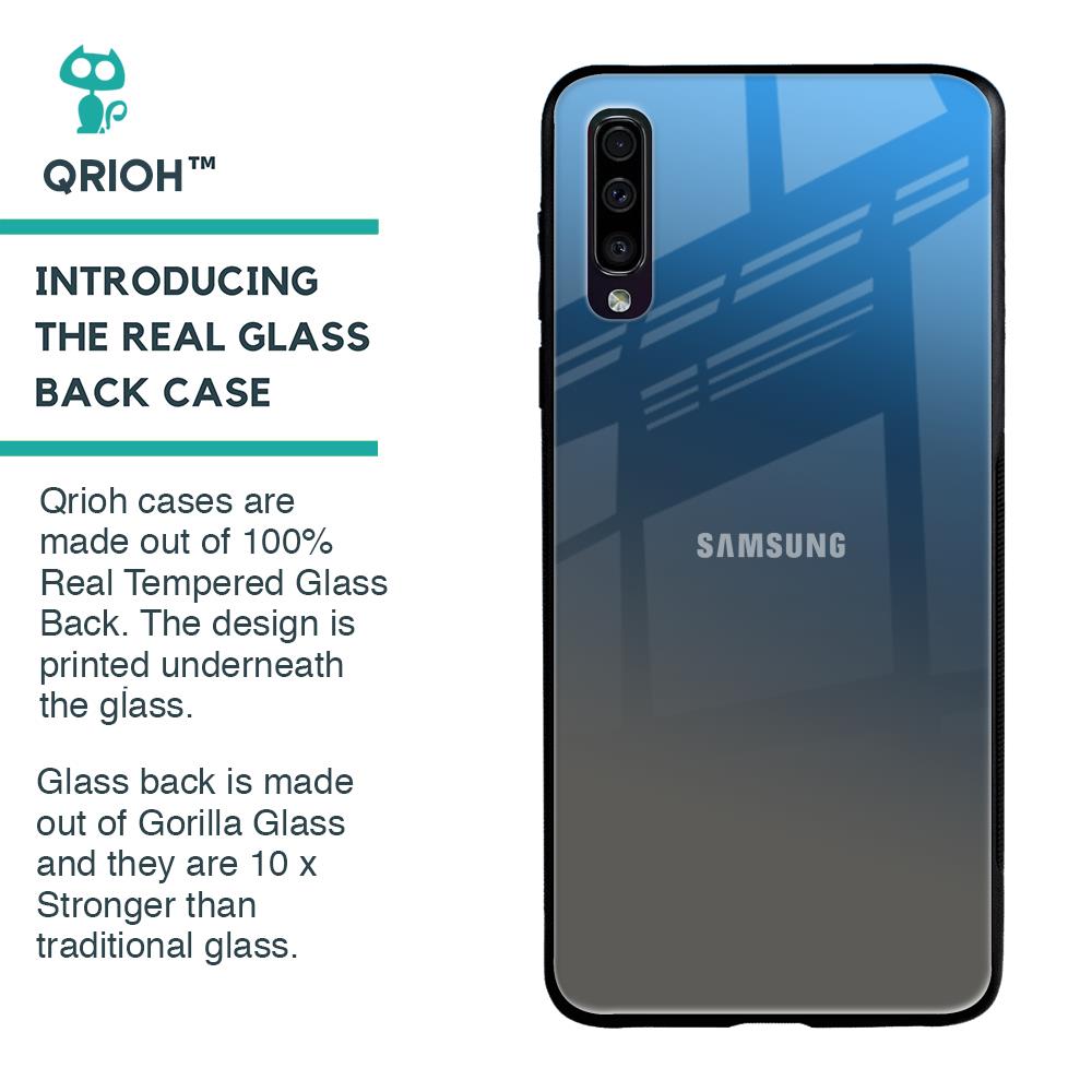 Blue Grey Ombre Glass Case for Samsung Galaxy A50