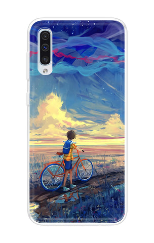 Riding Bicycle to Dreamland Samsung Galaxy A50 Back Cover