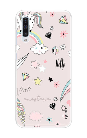 Unicorn Doodle Samsung Galaxy A50 Back Cover