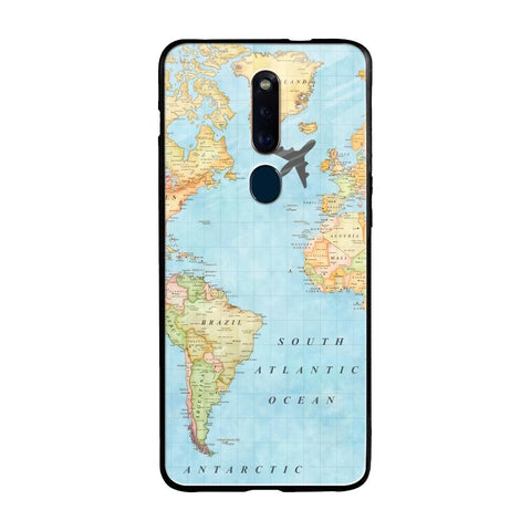 Travel Map Oppo F11 Pro Glass Back Cover Online