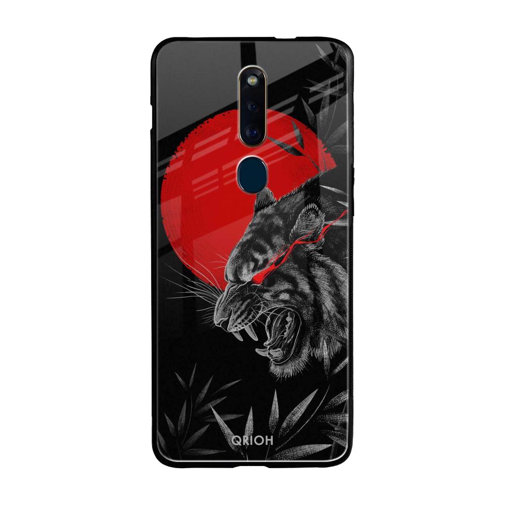 Red Moon Tiger Oppo F11 Pro Glass Back Cover Online
