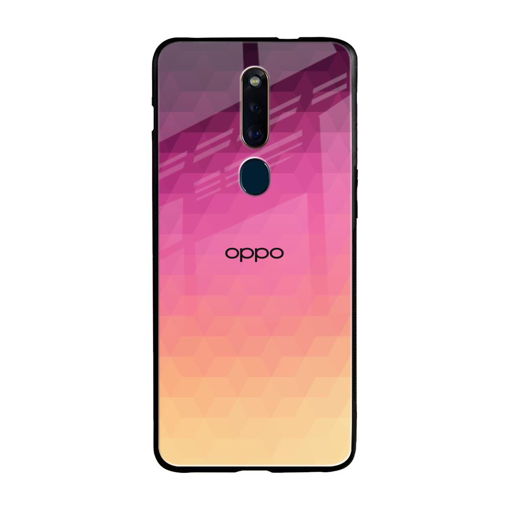 Geometric Pink Diamond Oppo F11 Pro Glass Back Cover Online