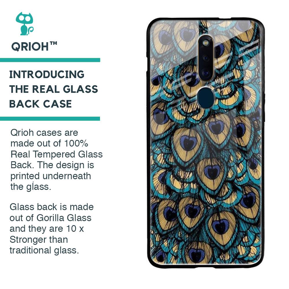Peacock Feathers Glass case for Oppo F11 Pro