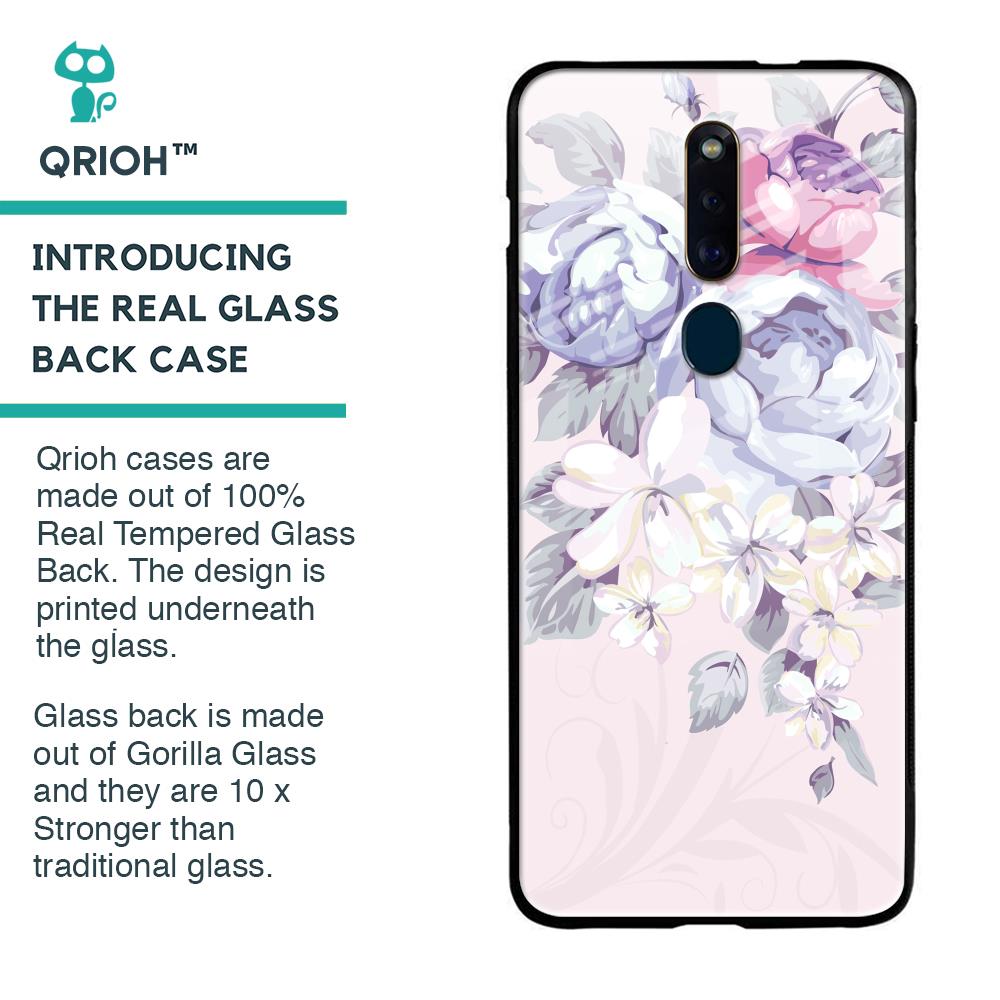 Elegant Floral Glass case for Oppo F11 Pro