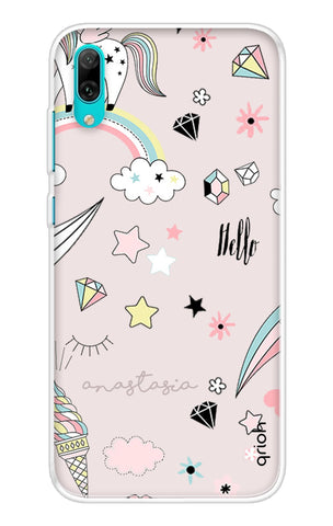 Unicorn Doodle Huawei Y7 Pro 2019 Back Cover