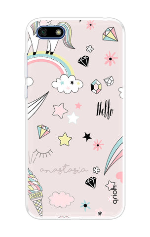 Unicorn Doodle Huawei Y5 lite 2018 Back Cover