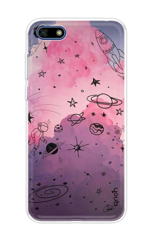 Space Doodles Art Huawei Y5 lite 2018 Back Cover