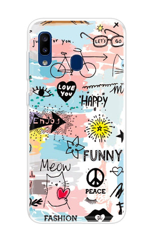 Happy Doodle Samsung Galaxy A20 Back Cover
