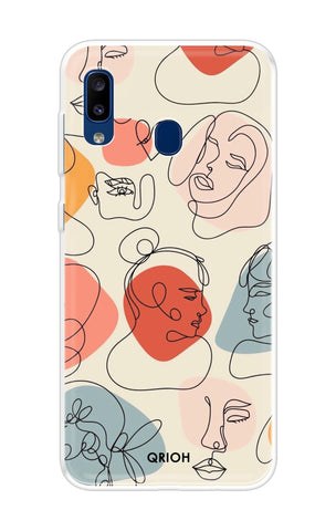 Abstract Faces Samsung Galaxy A20 Back Cover