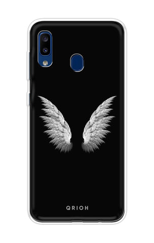 White Angel Wings Samsung Galaxy A20 Back Cover