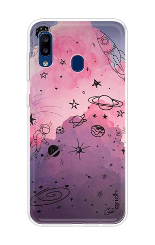 Space Doodles Art Samsung Galaxy A20 Back Cover