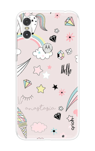 Unicorn Doodle Motorola One Back Cover