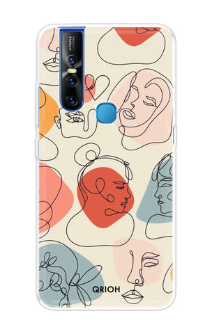 Abstract Faces Vivo V15 Back Cover