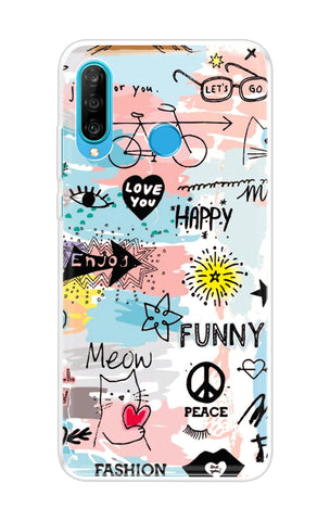 Happy Doodle Huawei P30 lite Back Cover
