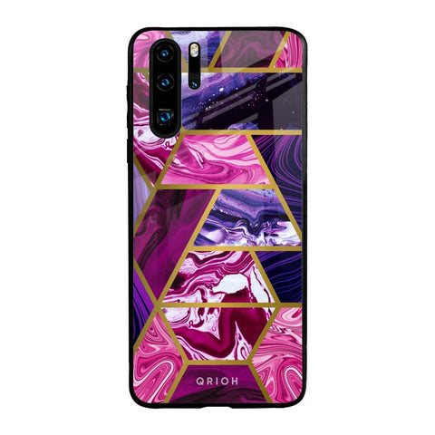 Electroplated Geometric Marble Huawei P30 Pro Glass Back Cover Online