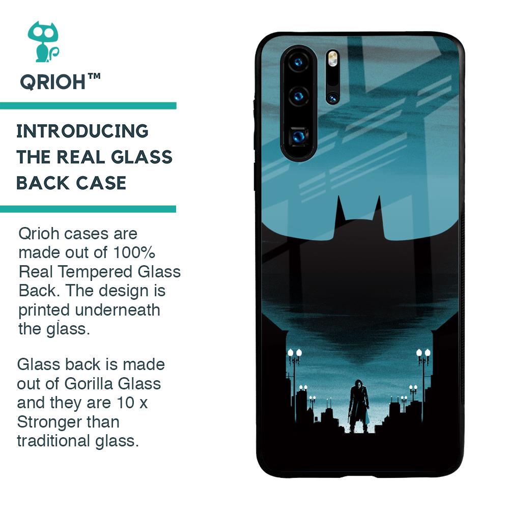 Cyan Bat Glass Case for Huawei P30 Pro