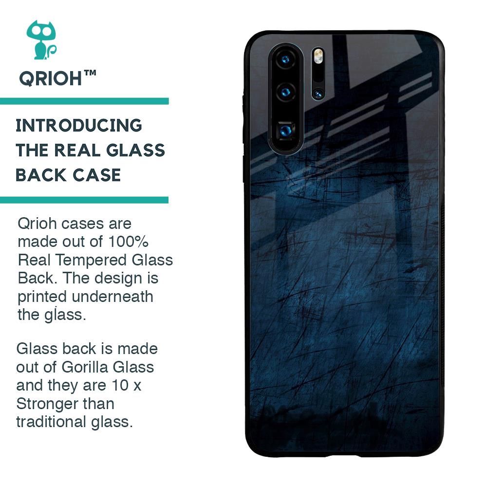 Dark Blue Grunge Glass Case for Huawei P30 Pro